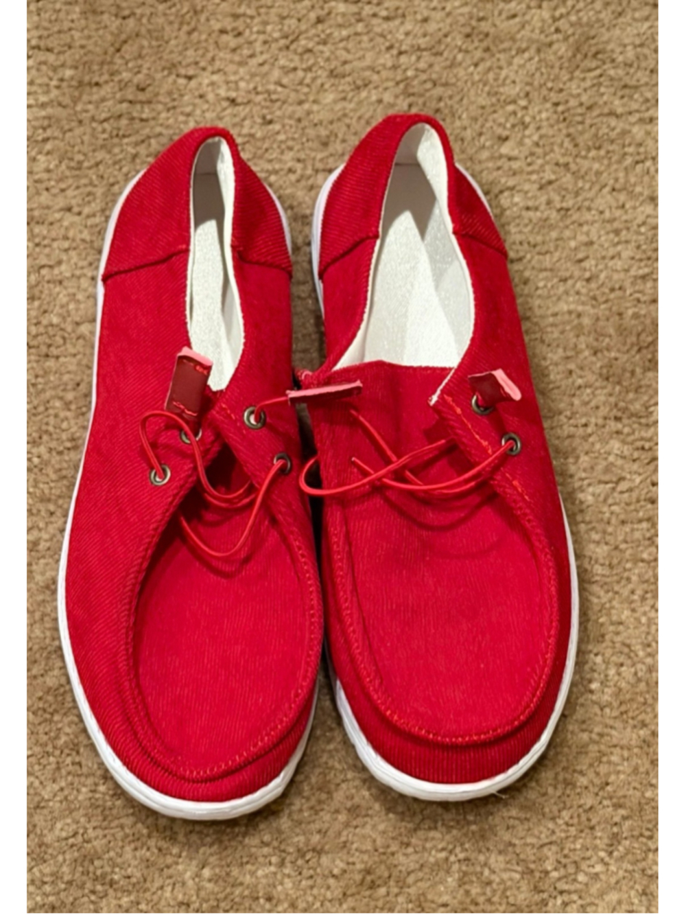 Red casual shoes